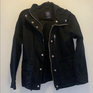 Gap Black Barn Jacket with Hood, Size Small